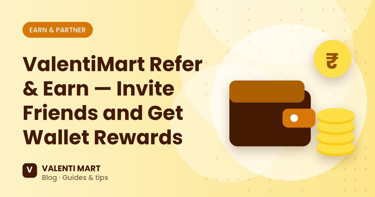 Two friends with phones sharing a referral code and a wallet credit badge
