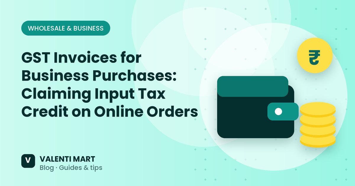 A GST tax invoice with GSTIN details next to a calculator and laptop