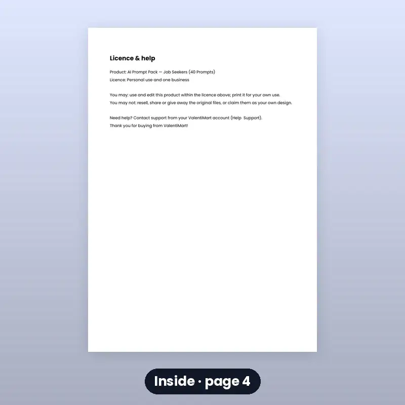 AI Prompt Pack — Job Seekers (40 Prompts) — photo 4