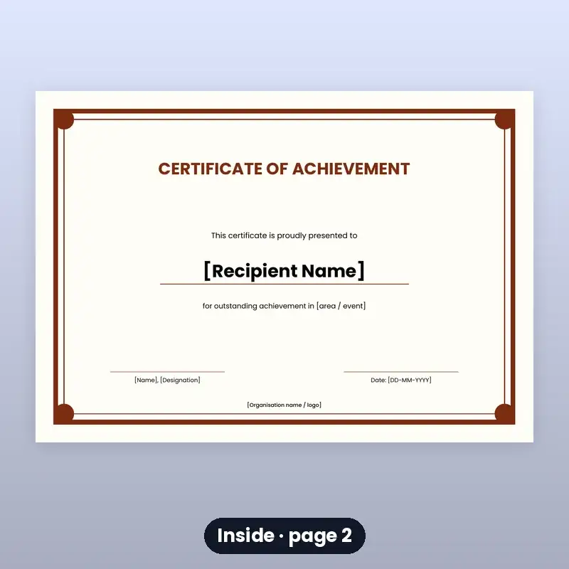 Certificate of Achievement Templates — 10 Designs — photo 2