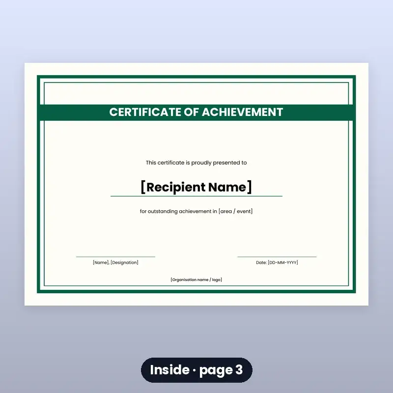 Certificate of Achievement Templates — 10 Designs — photo 3