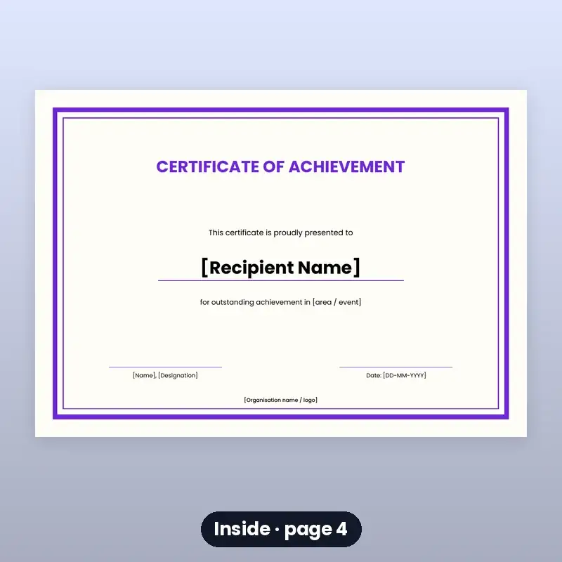 Certificate of Achievement Templates — 10 Designs — photo 4