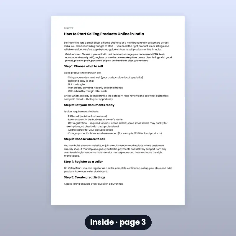E-book: Start Selling Online in India — Beginner's Guide — photo 3