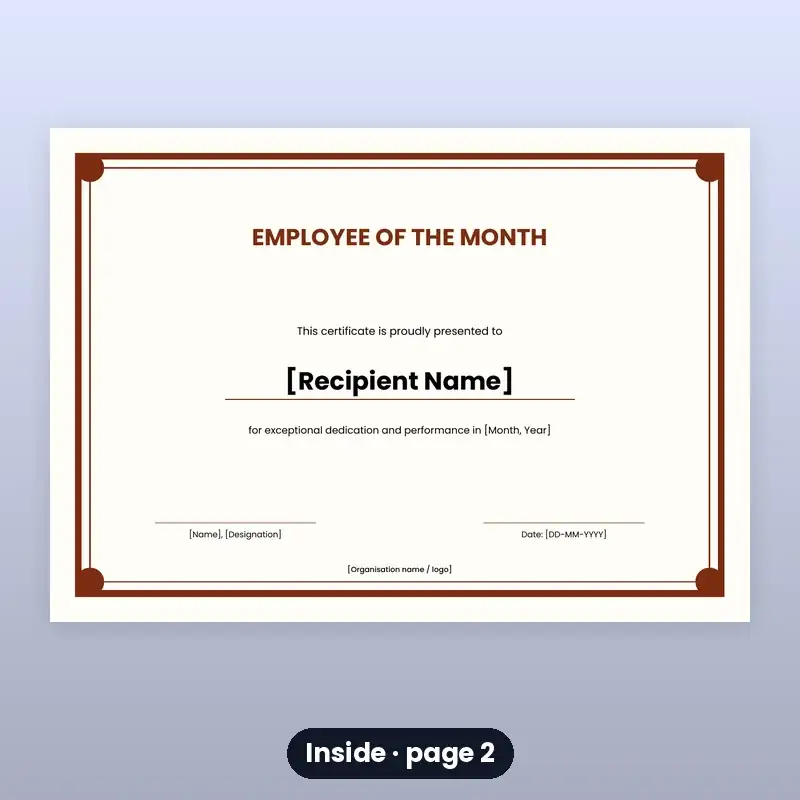 Employee of the Month Certificates — 6 Designs — photo 2