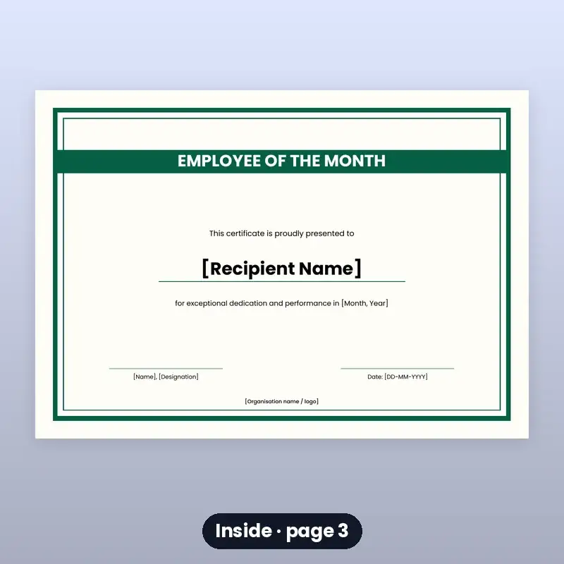 Employee of the Month Certificates — 6 Designs — photo 3