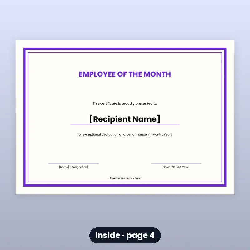 Employee of the Month Certificates — 6 Designs — photo 4