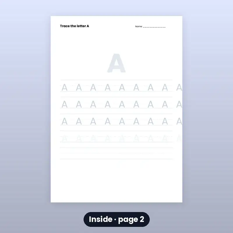 English Alphabet Tracing Worksheets (52 Pages) — photo 2
