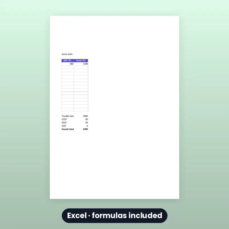 GST Invoice Template — Excel (Auto-Calculating) — photo 2
