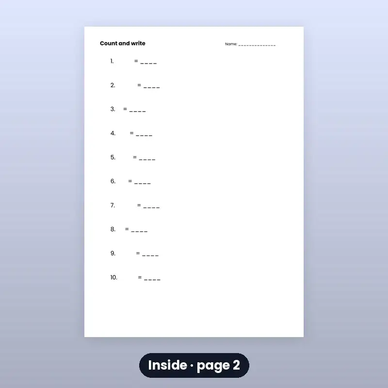 Kids Maths Worksheets — Class 1 (50 Pages) — photo 2