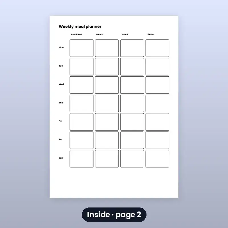 Meal Planner & Grocery List — Printable — photo 2