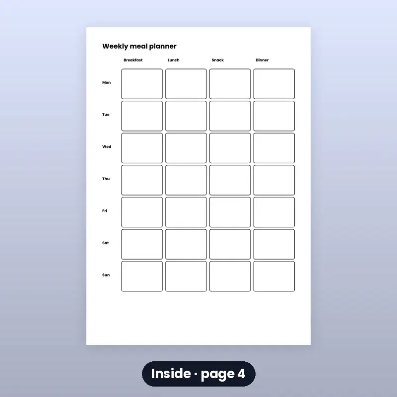 Meal Planner & Grocery List — Printable — photo 4