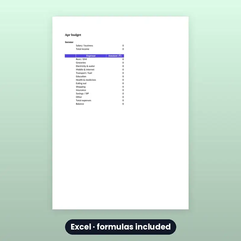 Monthly Budget Planner — Excel / Google Sheets — photo 3