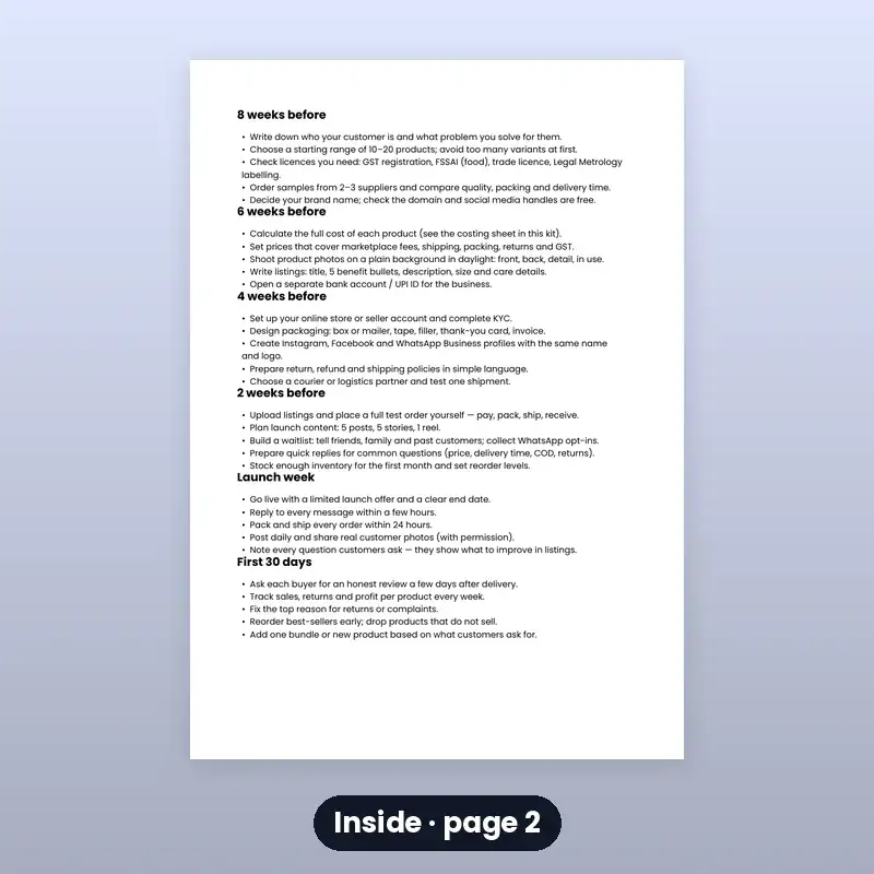 Small Business Launch Checklist Kit — photo 2