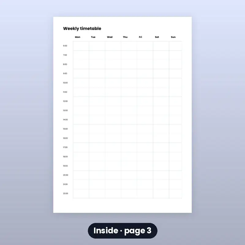 Student Study Planner — Printable — photo 3
