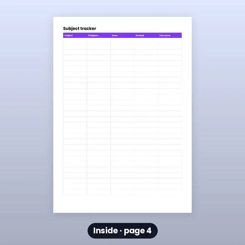 Student Study Planner — Printable — photo 4