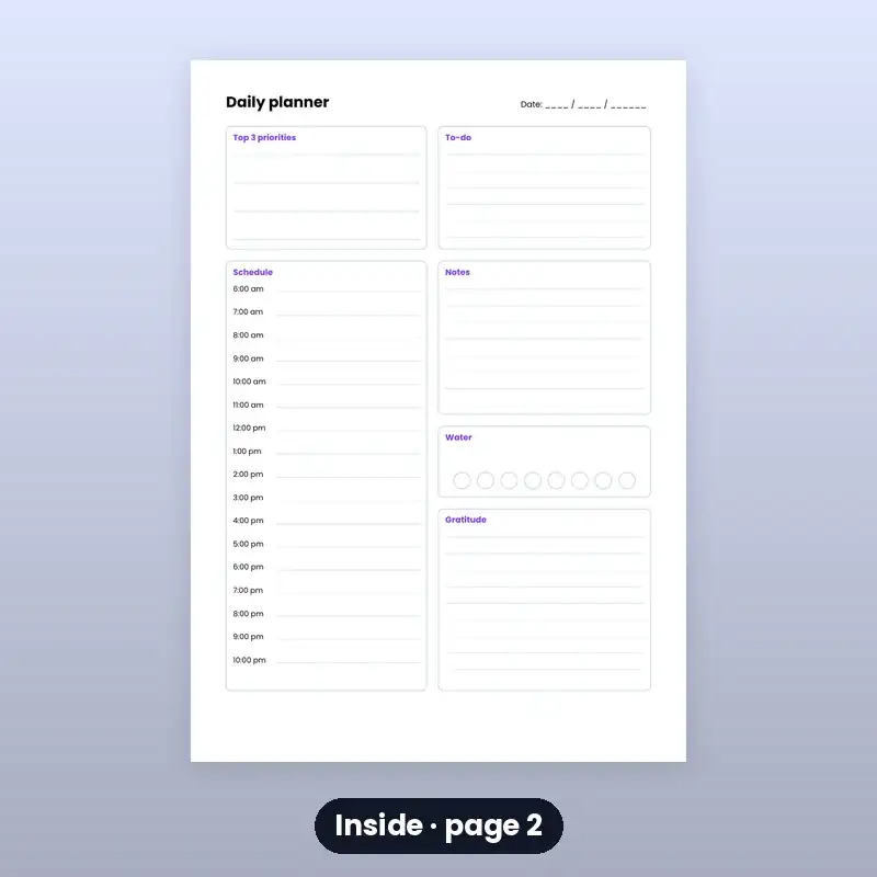Undated Daily Planner — Printable (A4/A5) — photo 2