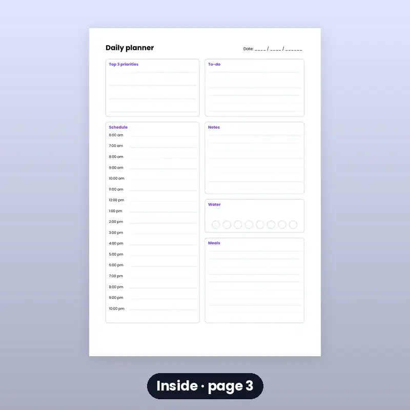 Undated Daily Planner — Printable (A4/A5) — photo 3