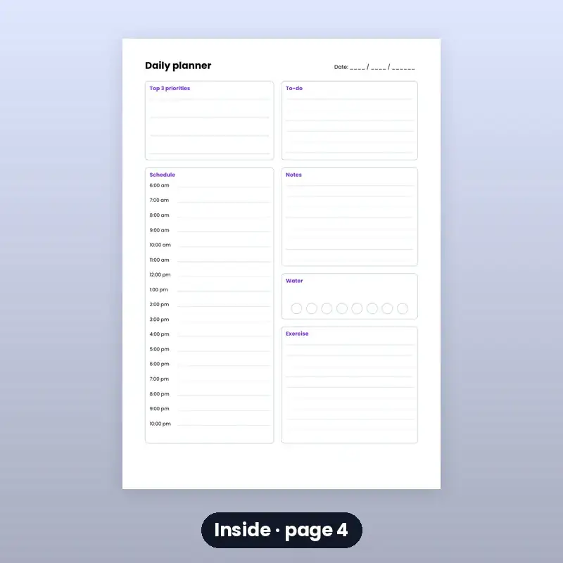 Undated Daily Planner — Printable (A4/A5) — photo 4