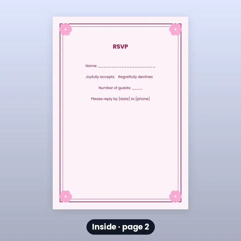 Wedding Invitation Template — Floral Pastel — photo 2