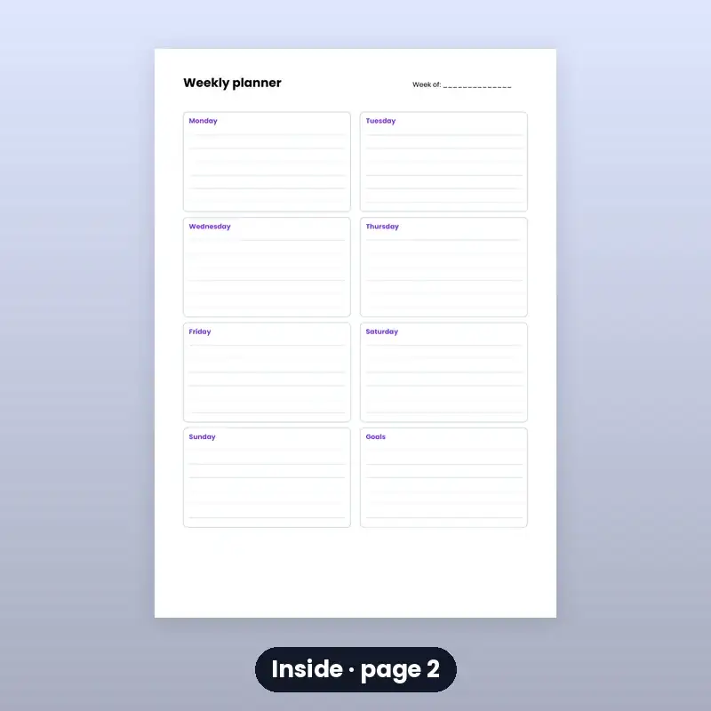 Weekly Planner — Printable — photo 2
