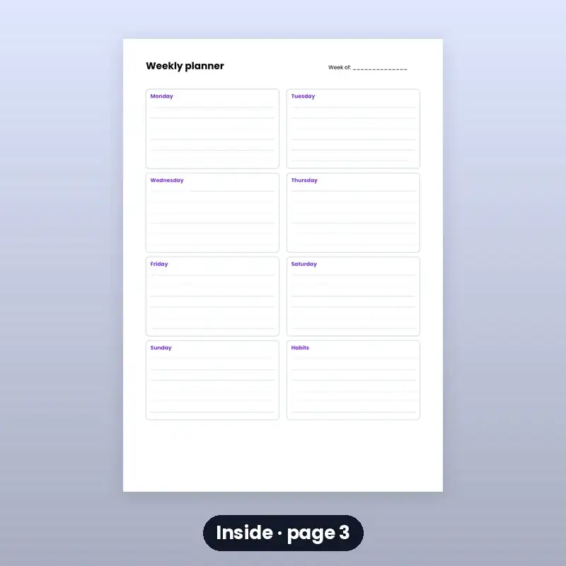 Weekly Planner — Printable — photo 3