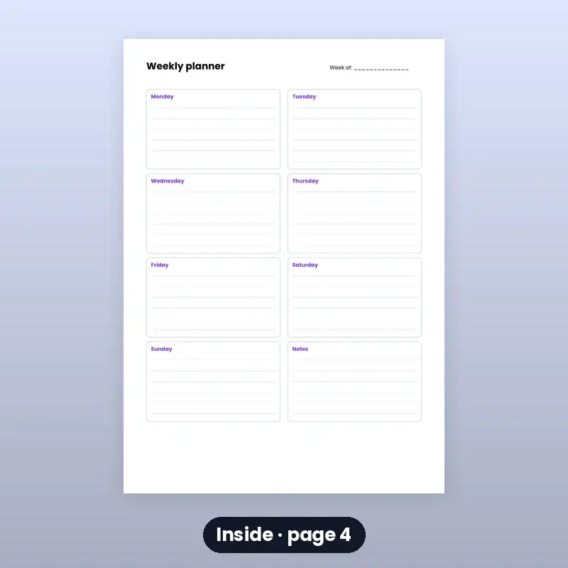 Weekly Planner — Printable — photo 4