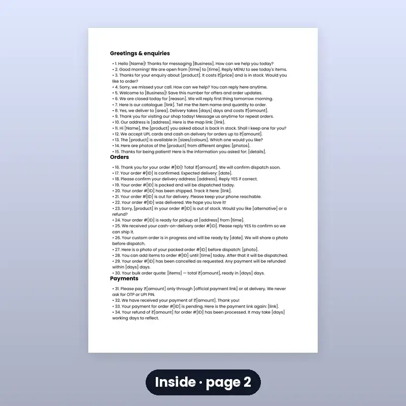 WhatsApp Business Message Templates (100) — photo 2