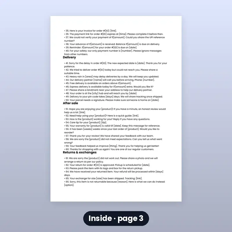 WhatsApp Business Message Templates (100) — photo 3
