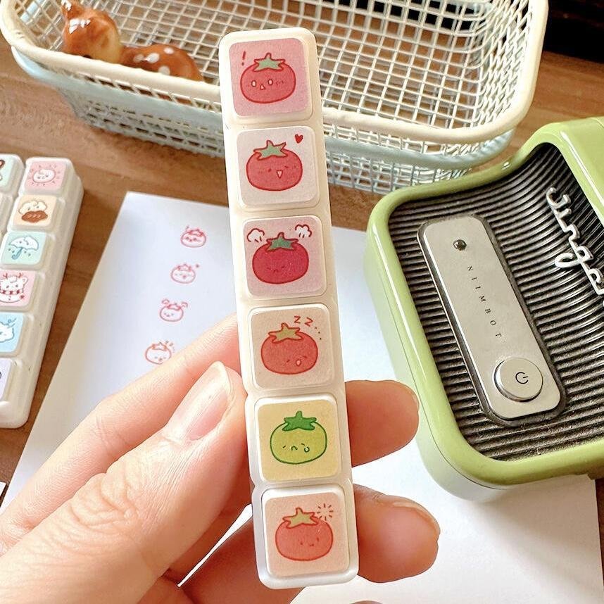Cute Mini Tomato Mood Weather Six Button Seal