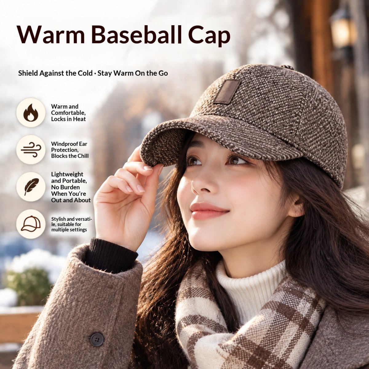 Warm Peaked Cap Men's Winter Pure Cotton — photo 4