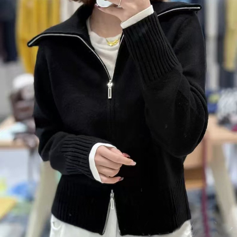 Women's Double-open Zipper Sweater Coat — photo 4