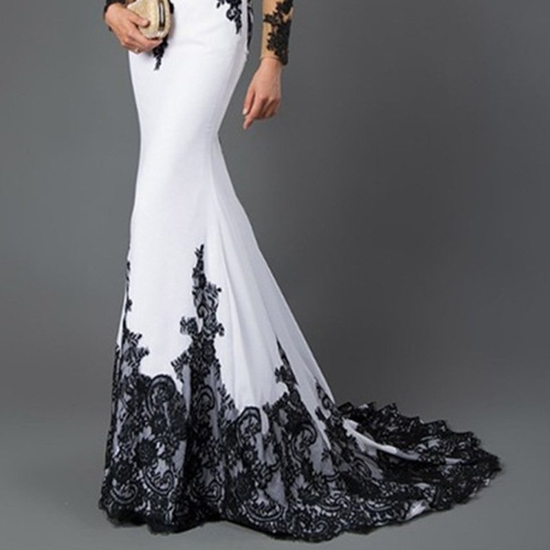 Embroidered Lace Maxi Dress With Fishtail Slim Tail — photo 2