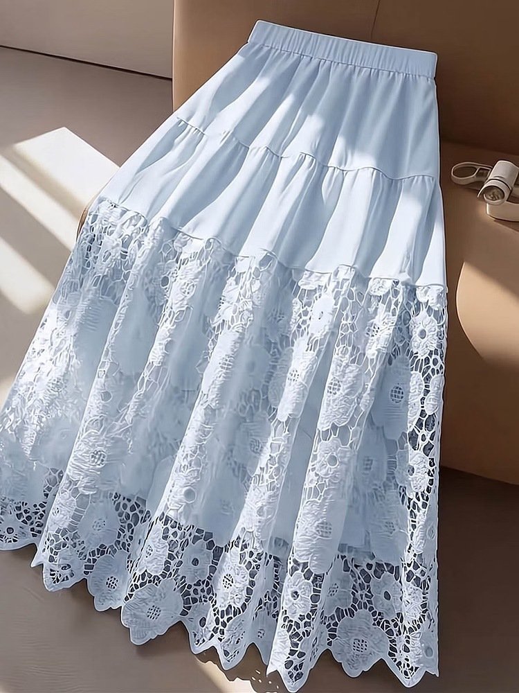 Women's Lace-Panel Hollow-Out Skirt — photo 4