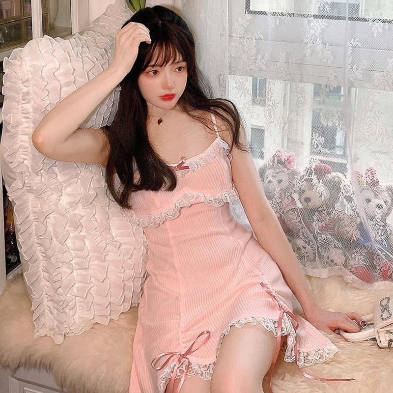 Women's Fashion Lace Knitted Sling Dress — photo 4