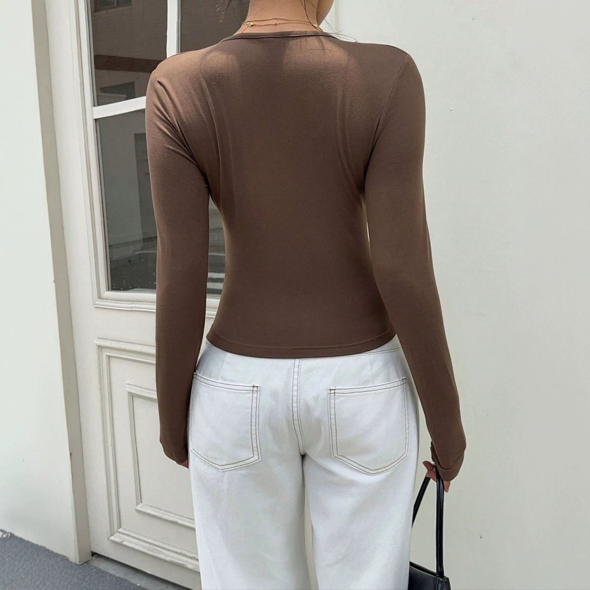 Women's Retro Lace V-Neck Long-Sleeve Top — photo 3