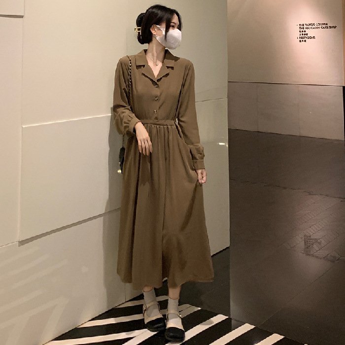 French Style Long Sleeve Black Dress Women