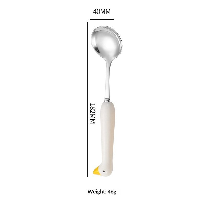 Porcelain Handle Stainless Steel Spoon Fork — photo 3