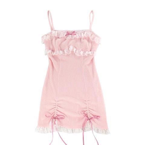 Women's Fashion Lace Knitted Sling Dress — photo 2