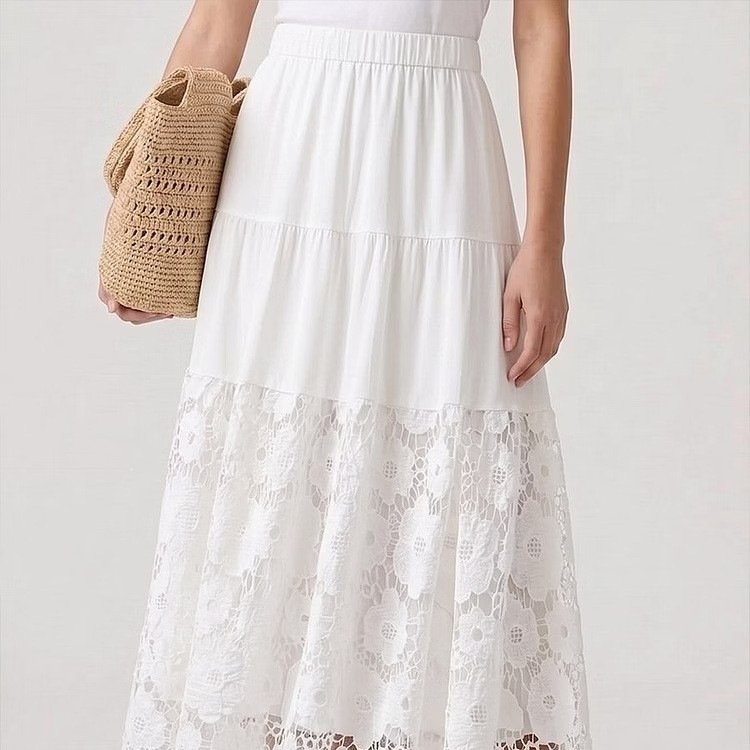 Women's Lace-Panel Hollow-Out Skirt — photo 3