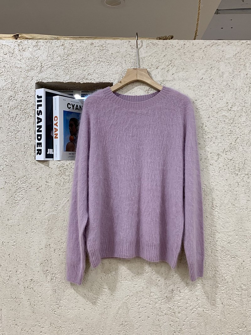 Round Neck Soft Glutinous Knitted Top Pullover Sweater — photo 4