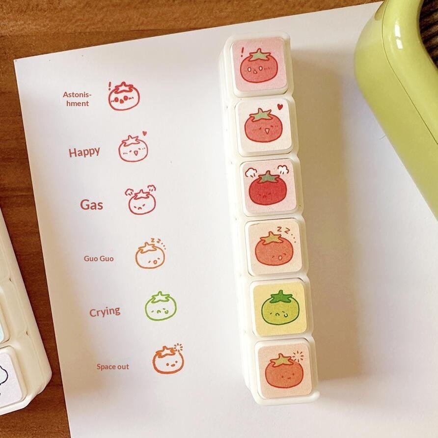 Cute Mini Tomato Mood Weather Six Button Seal — photo 4