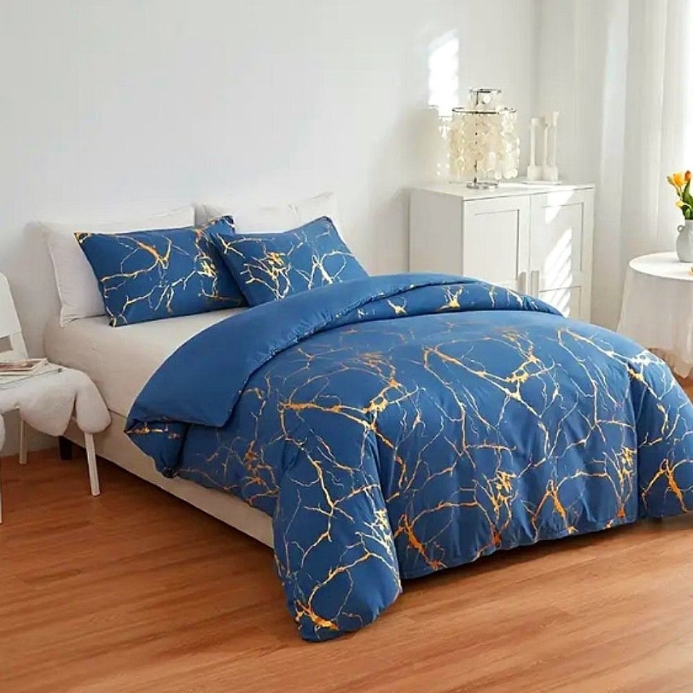 Digital-printed Brushed Fabric Marble Three-piece Set — photo 2