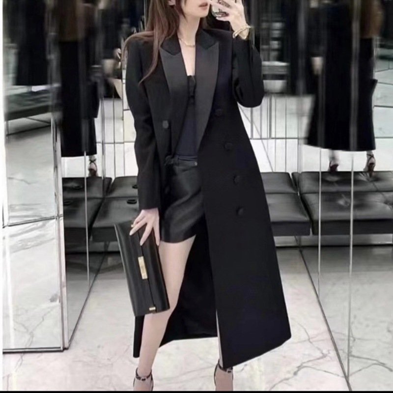 British Black High-grade Autumn Coat Coat Dress — photo 4
