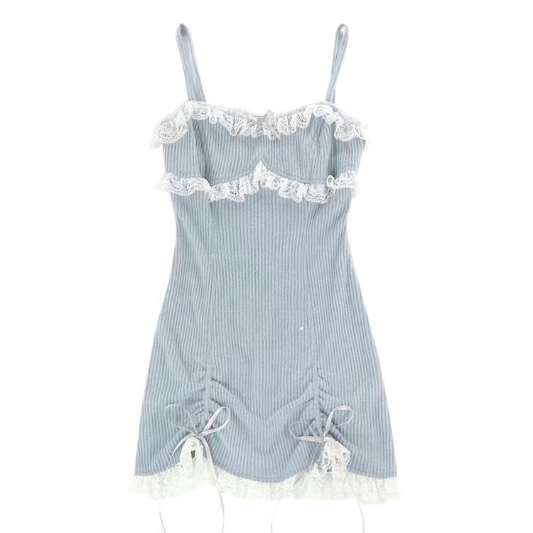 Women's Fashion Lace Knitted Sling Dress — photo 3