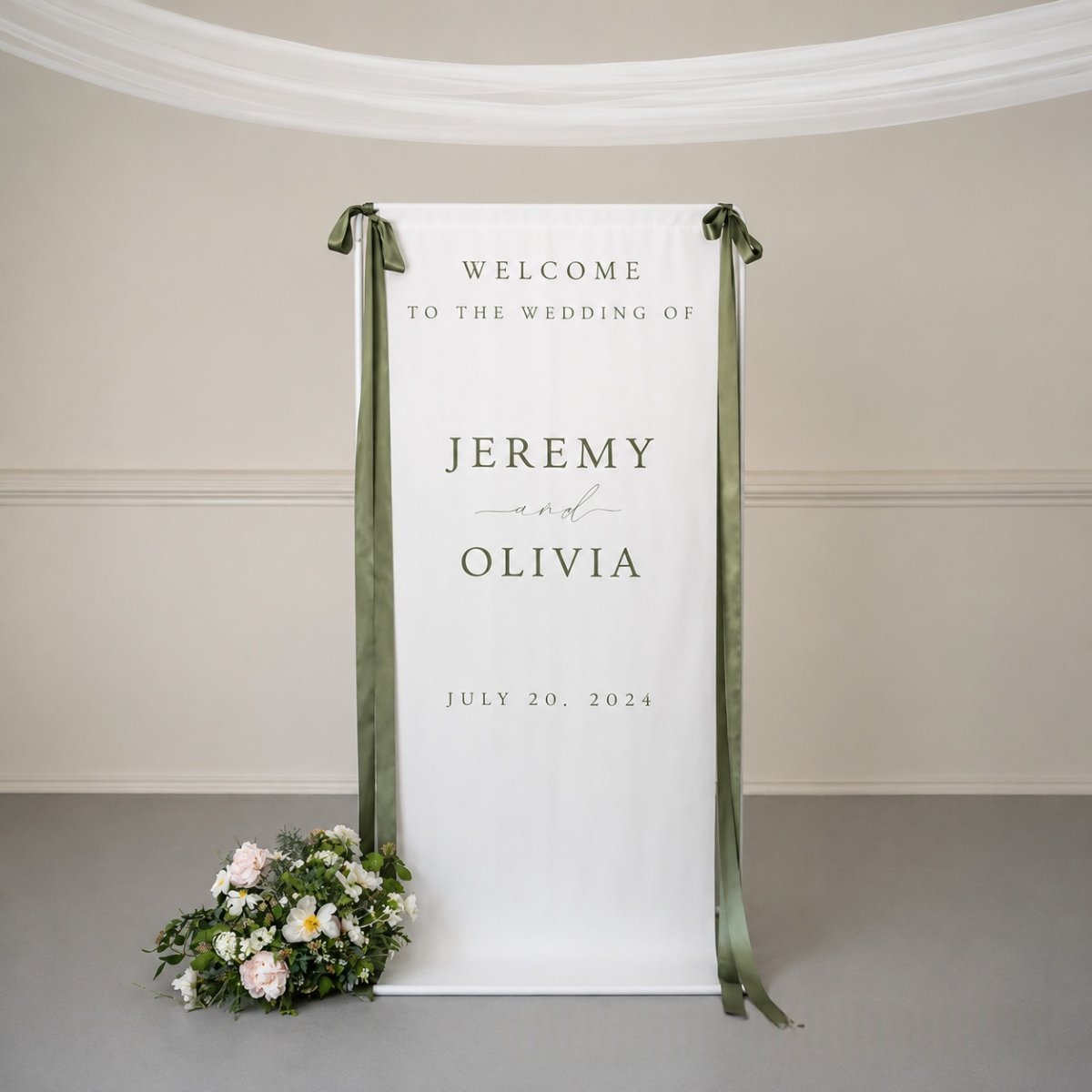 Cotton And Linen Outdoor Backdrop For Wedding Receptions
