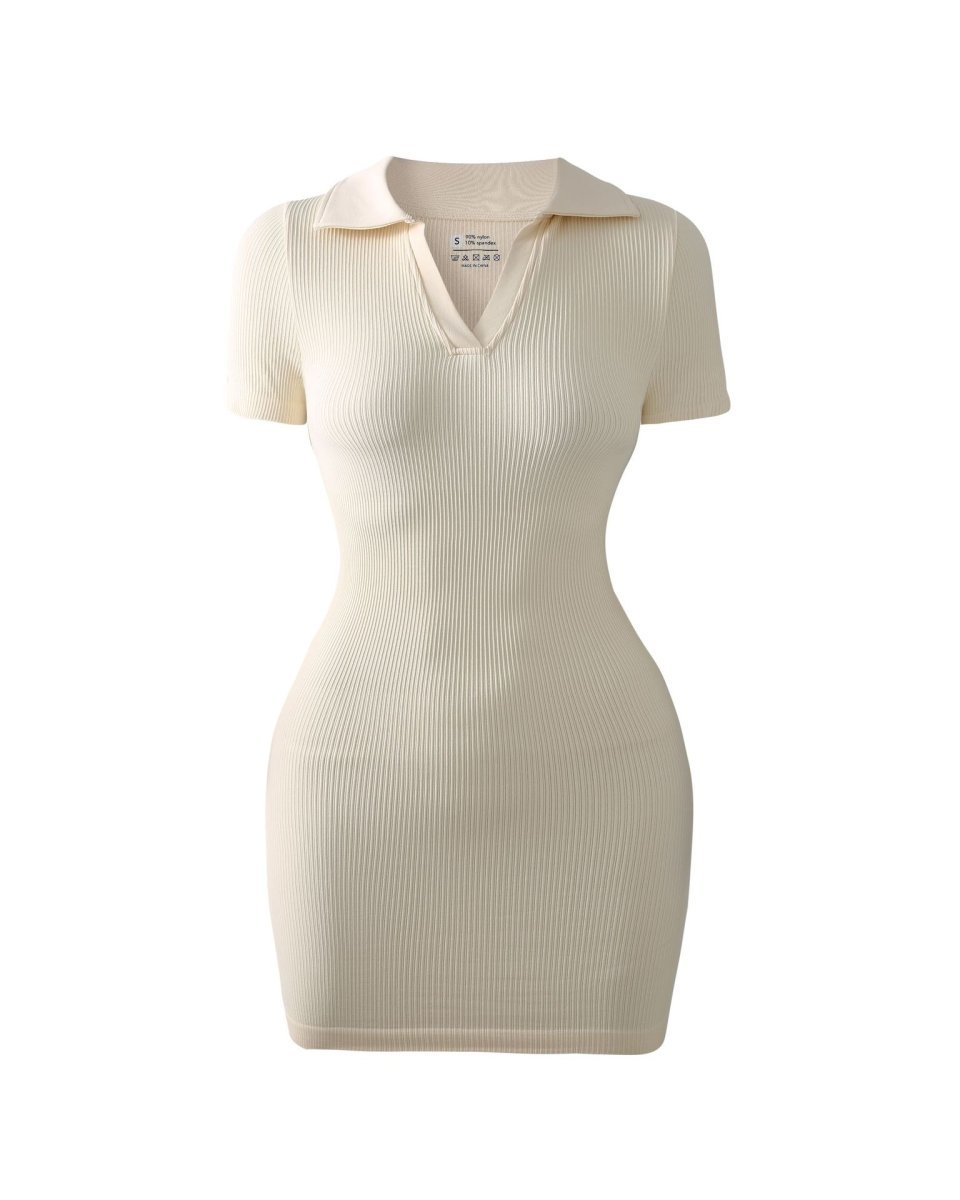 Nylon Thread Sexy Mini Dress Cinched Bodycon Seamless — photo 4