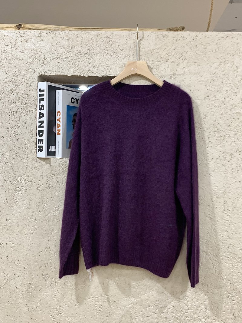 Round Neck Soft Glutinous Knitted Top Pullover Sweater — photo 3