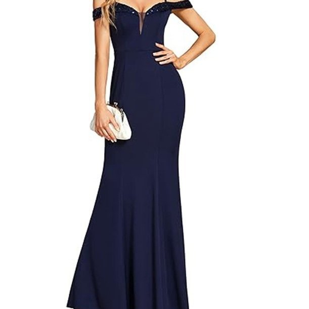 Women's Clothing Off-neck Sling Evening Long Dress — photo 3