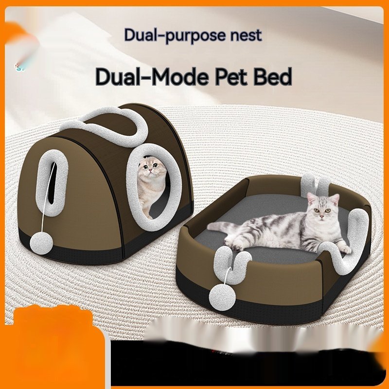 Winter Thickened And Warm Semi-enclosed Cat Bed — photo 2