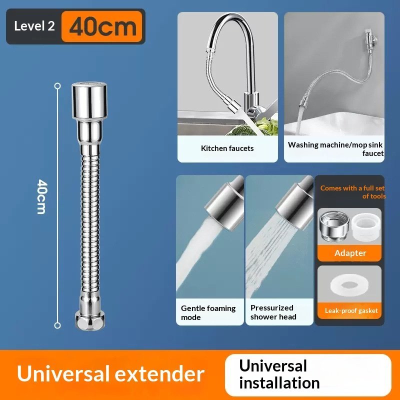 Stainless Steel Anti-Splash Gadget Faucet Extension Tube — photo 3